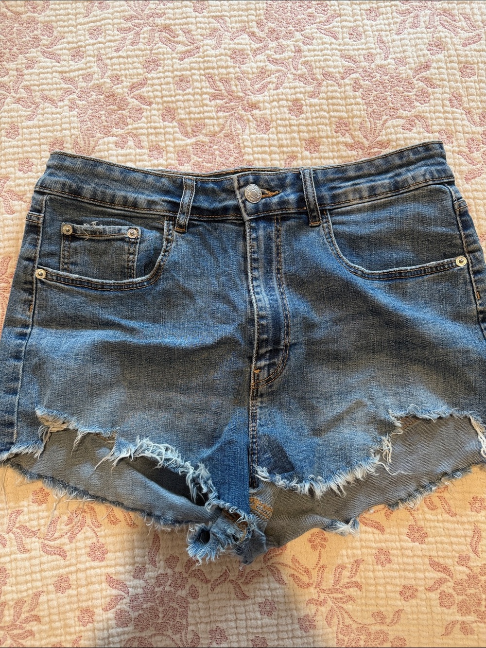 Zara Blue Denim Short Shorts